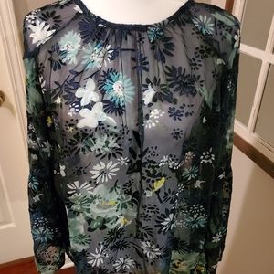 Loft Velvet crush burnout top M (medium)